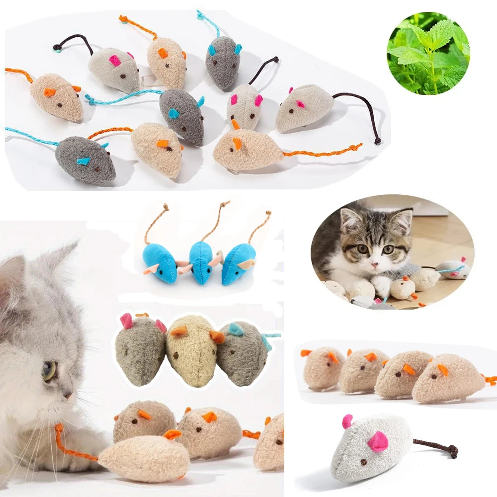 Catnip Mouse Toys with Rattle
