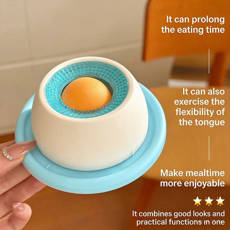 Slow Feeder Lick Bowl with Rolling Ball for Dogs & Cats