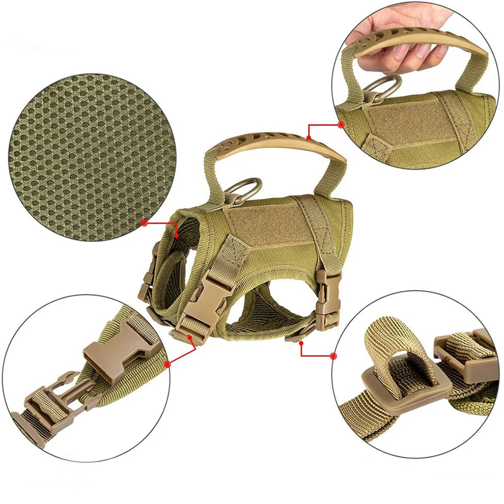 Tactical Vest Harness for Cats & Small Dogs with Bonus Stickers