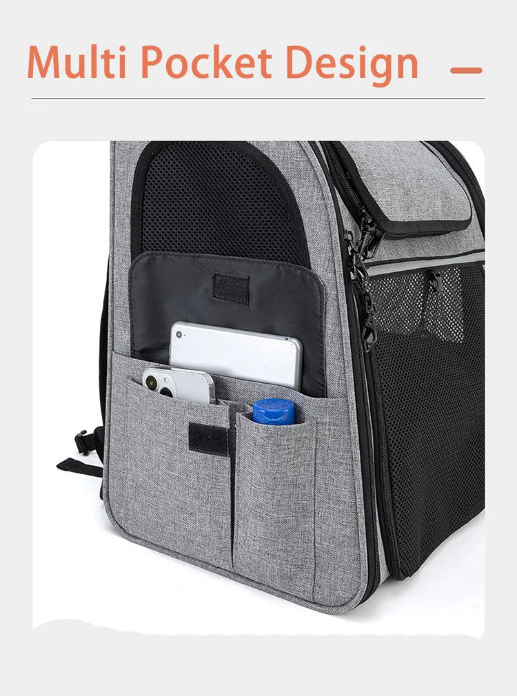 Expandable Pet Backpack Carrier for Cats & Dogs
