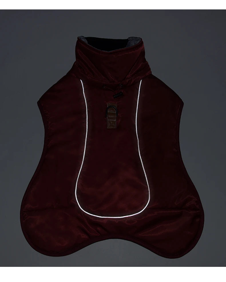 Waterproof Dog Winter Coat with Built-In Harness — Reflective Windproof Turtleneck Jacket