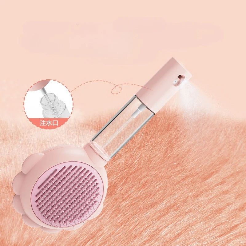 Pet Spray Comb with One-Button Hair Removal
