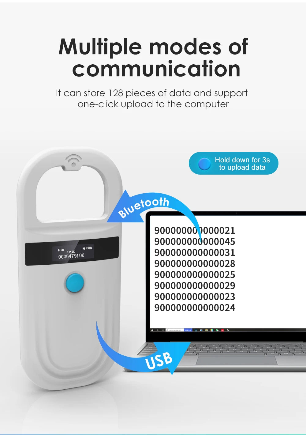 Handheld Pet Microchip Scanner & RFID Reader
