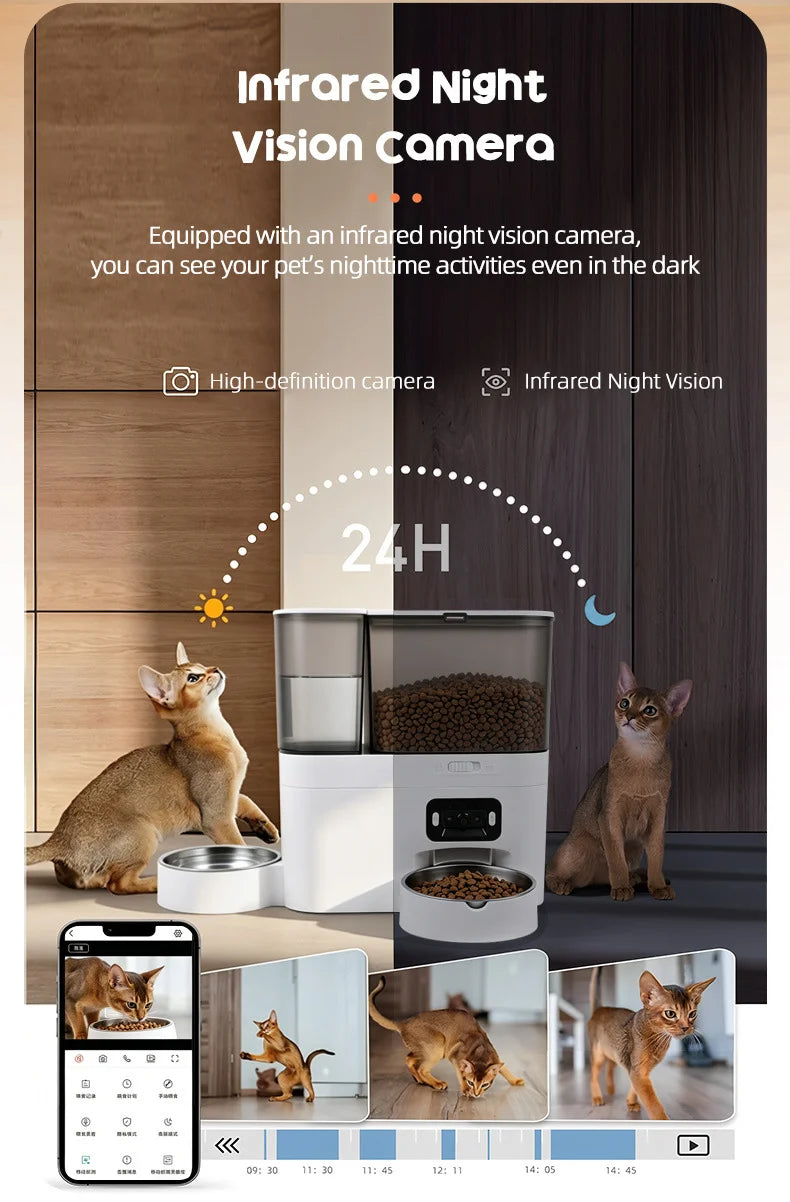 2-in-1 Smart Pet Feeder & Water Dispenser with WiFi Camera & App Control