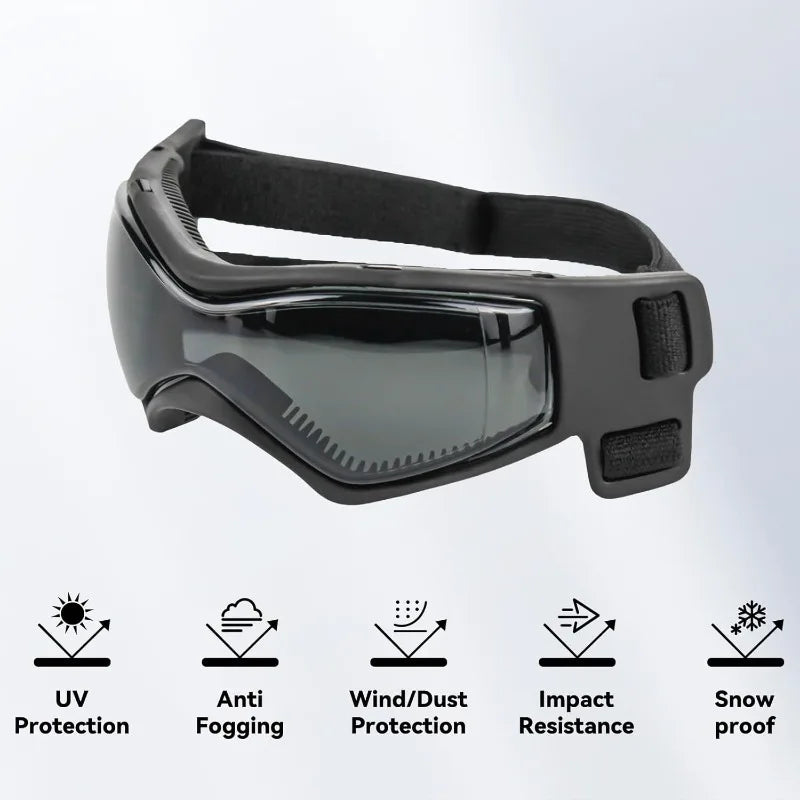 UV-Protective Dog Sunglasses – Windproof Anti-Fog Goggles for Outdoor Travel