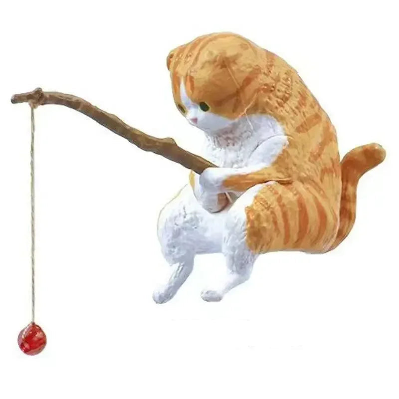 Fishing Cat Aquarium Decoration Ornament