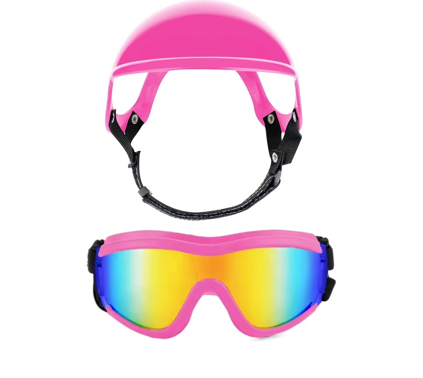 Ensemble lunettes et casque pour chien - Lunettes de soleil de protection UV pour grands chiens