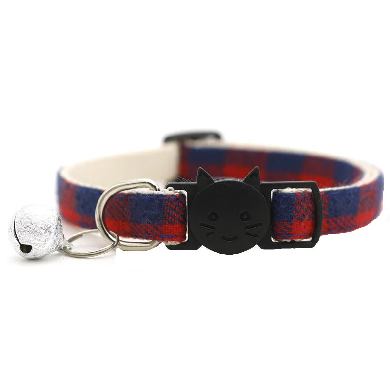 Adjustable Reflective Cat Collar with Bell and Buckle