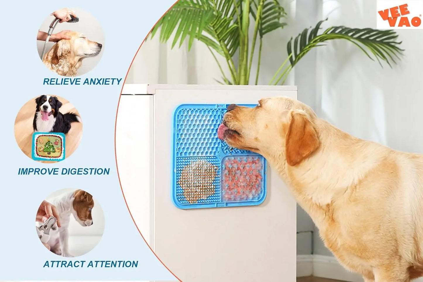 Silicone Lick Mat for Dogs — Slow Feeder, Bath Distraction & Training