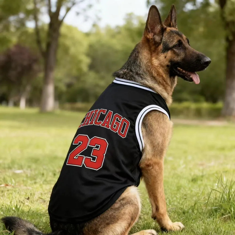 Maillot de refroidissement en maille pour chien de basket-ball de Chicago | Haut d'été respirant pour chiens de taille moyenne et grande