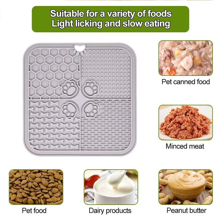 Silicone Slow Feeding Lick Mat with Spatula