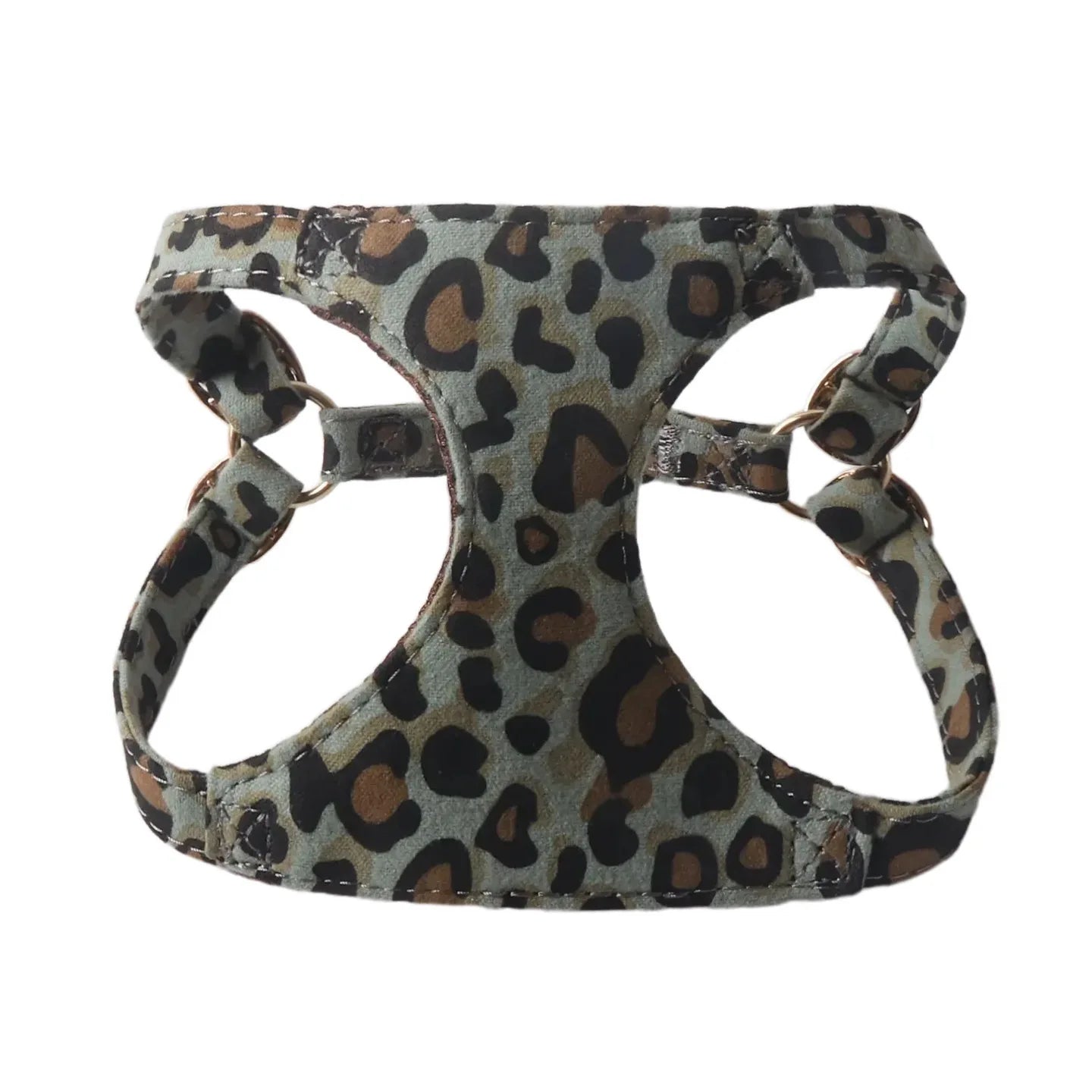 Leopard Print Dog Harness & Lead Set – Padded Vest for Small Dogs