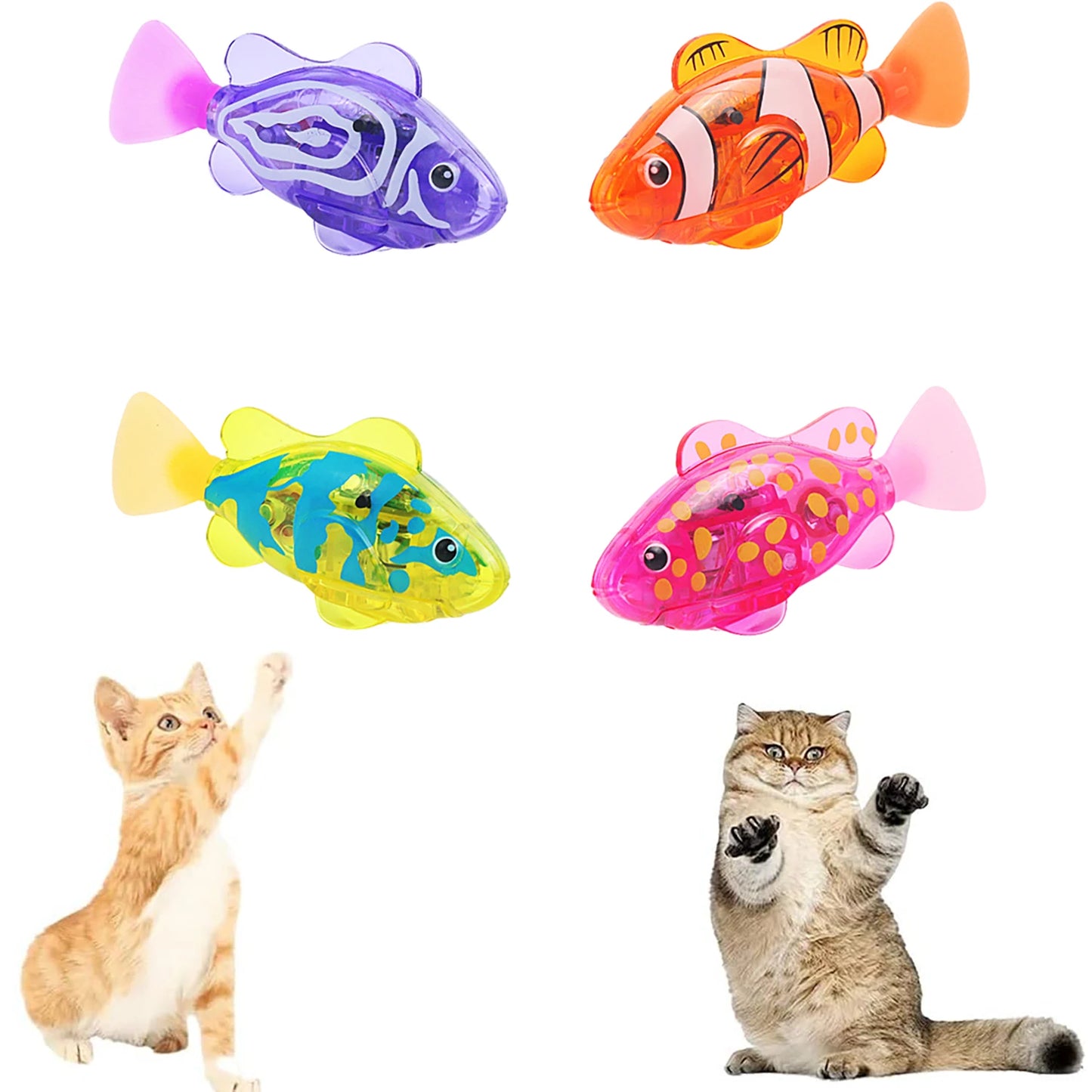 LED Electronic Swimming Fish Toy - Waterproof Interactive Pet Toy