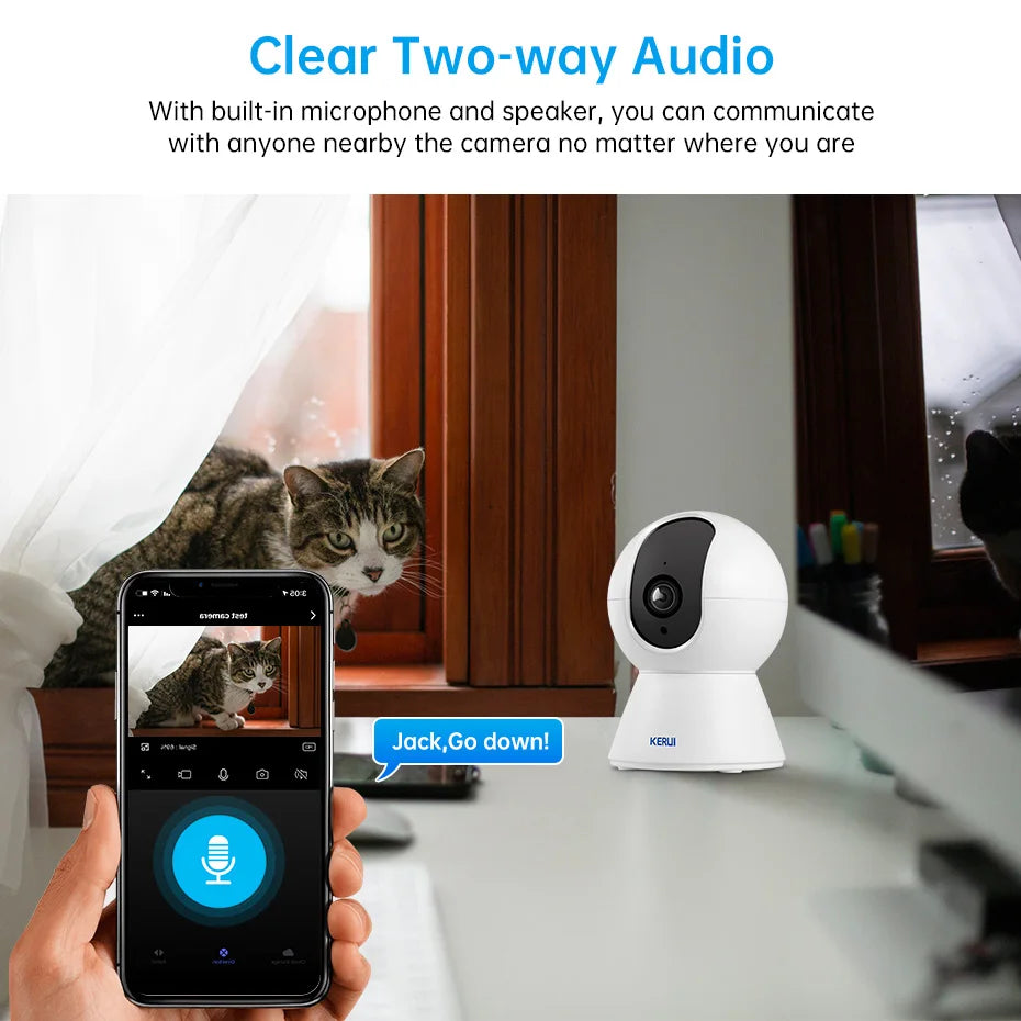 AI Auto-Tracking Pet Camera with 355° Pan-Tilt & Night Vision — 5MP or 8MP