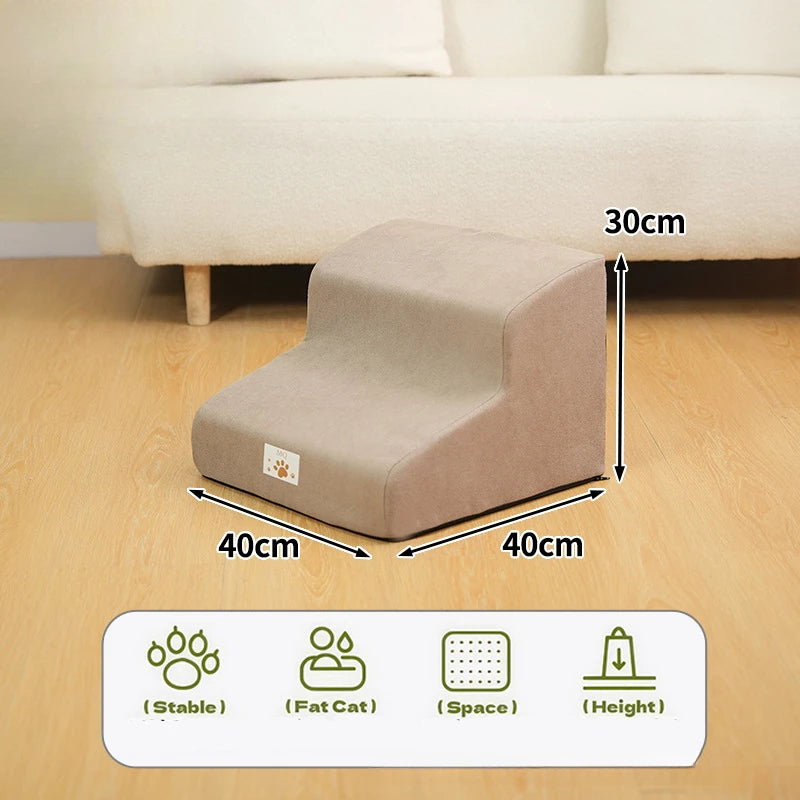 Memory Foam Pet Ramp Stairs for Dogs & Cats – Removable Washable Cover, 2, 3 & 4 Step Options
