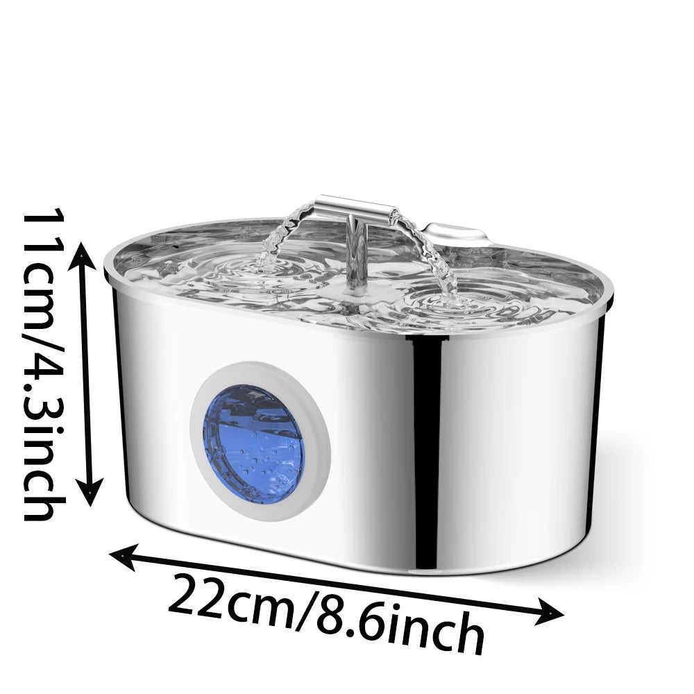pet water dispenser stainless steel cat fountain ultra-quiet automatic pet water feeder automatic filtering pet water dispense