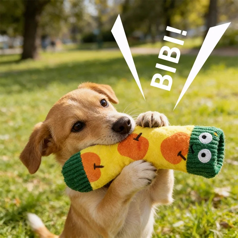 Plush Squeaky Sock Dog Toy with Sniff & Hide Feature