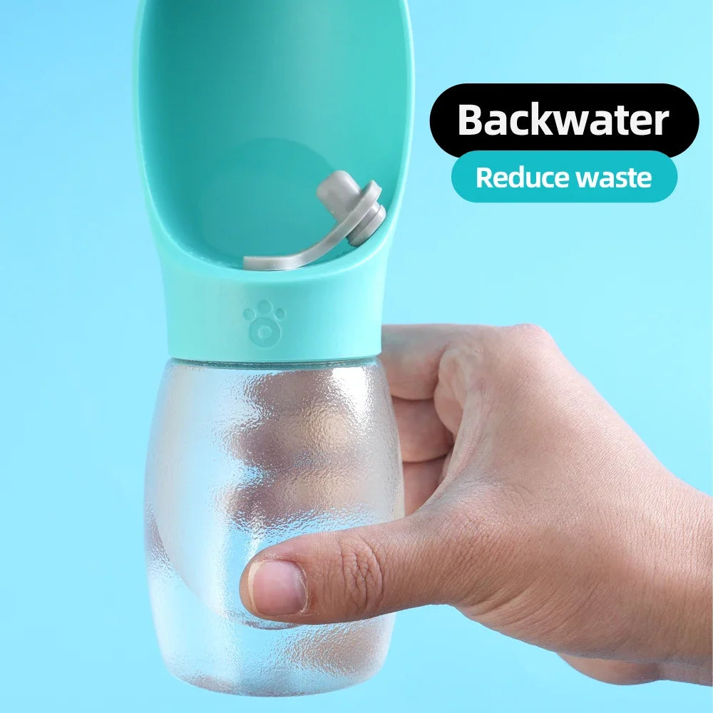 300ml Frosted Pet Water Bottle with Drinking Bowl – Portable & Leakproof for Dogs & Cats