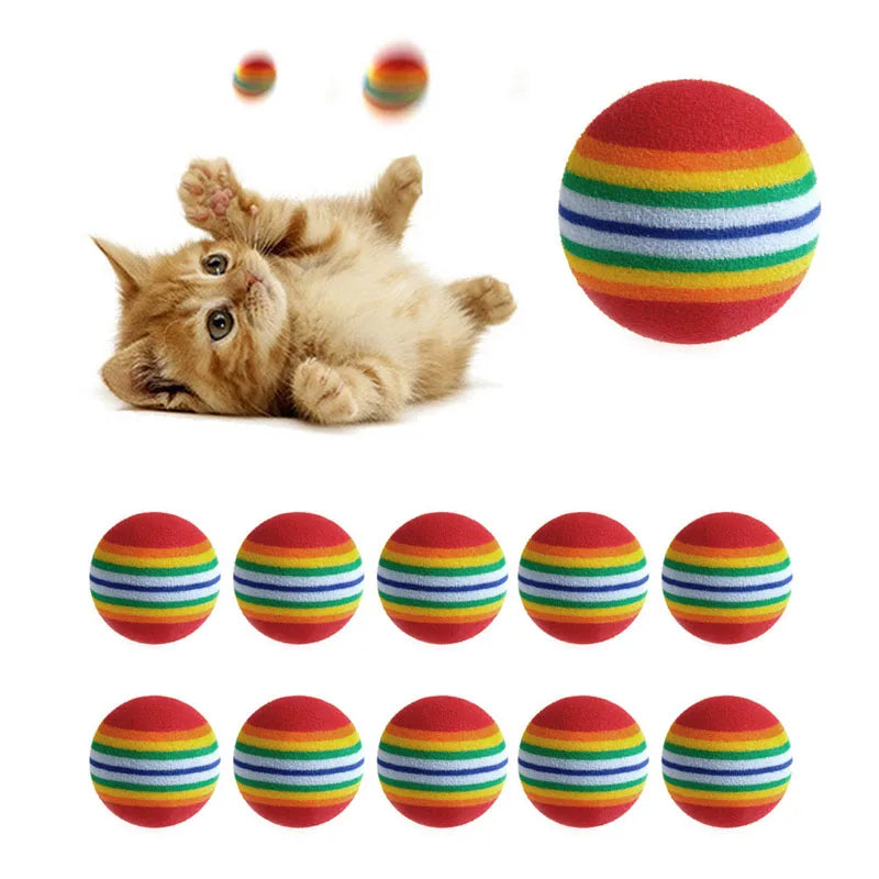 Colourful EVA Foam Cat Toy Balls – Pack of 10