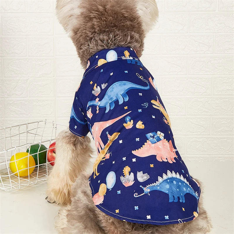 Cartoon Print T-Shirt for Cats & Small Dogs