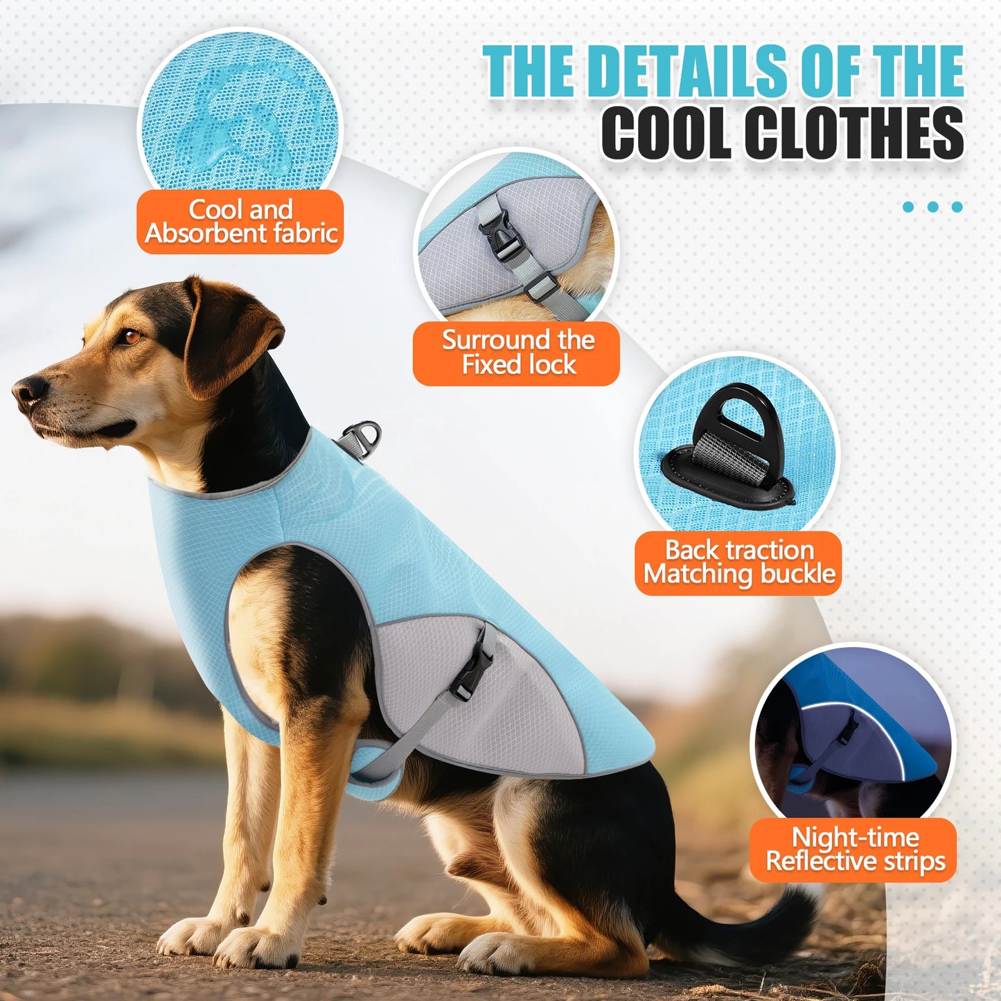 Dog Cooling Vest & Reflective Harness Jacket