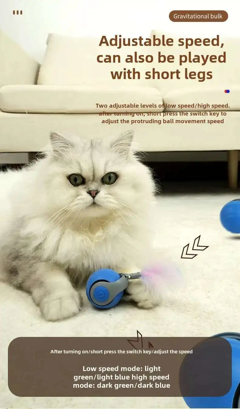 Smart Touch & Motion Activated Rolling Ball Toy for Cats & Dogs