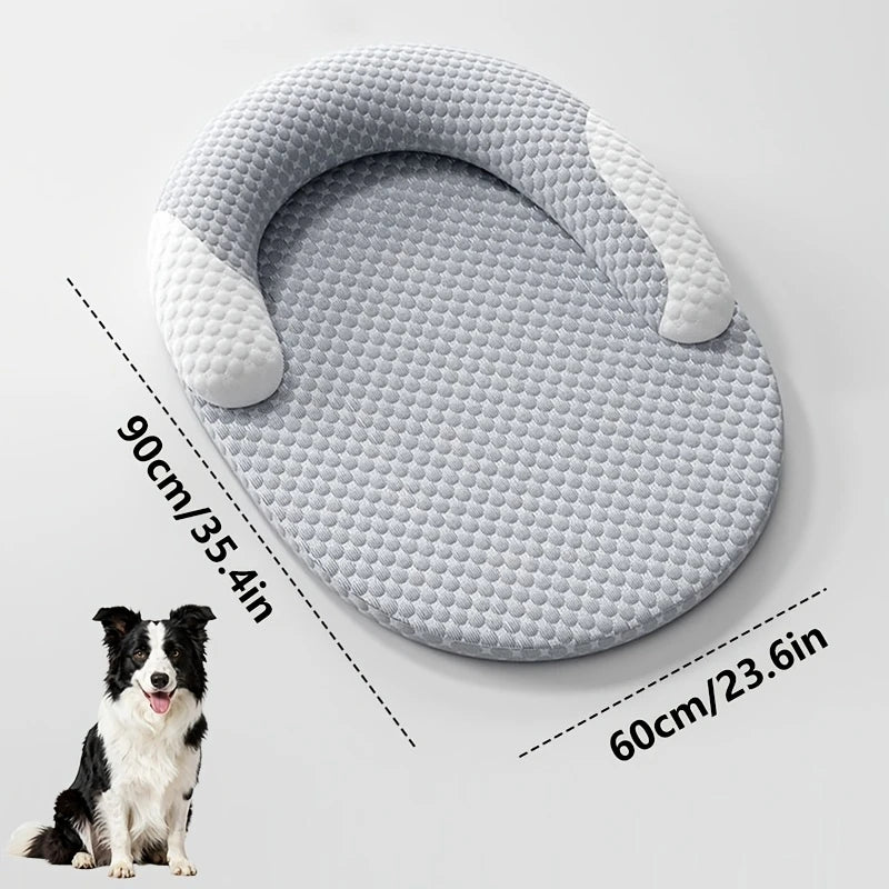 Oval Ice Silk Cooling Bed for Dogs & Cats