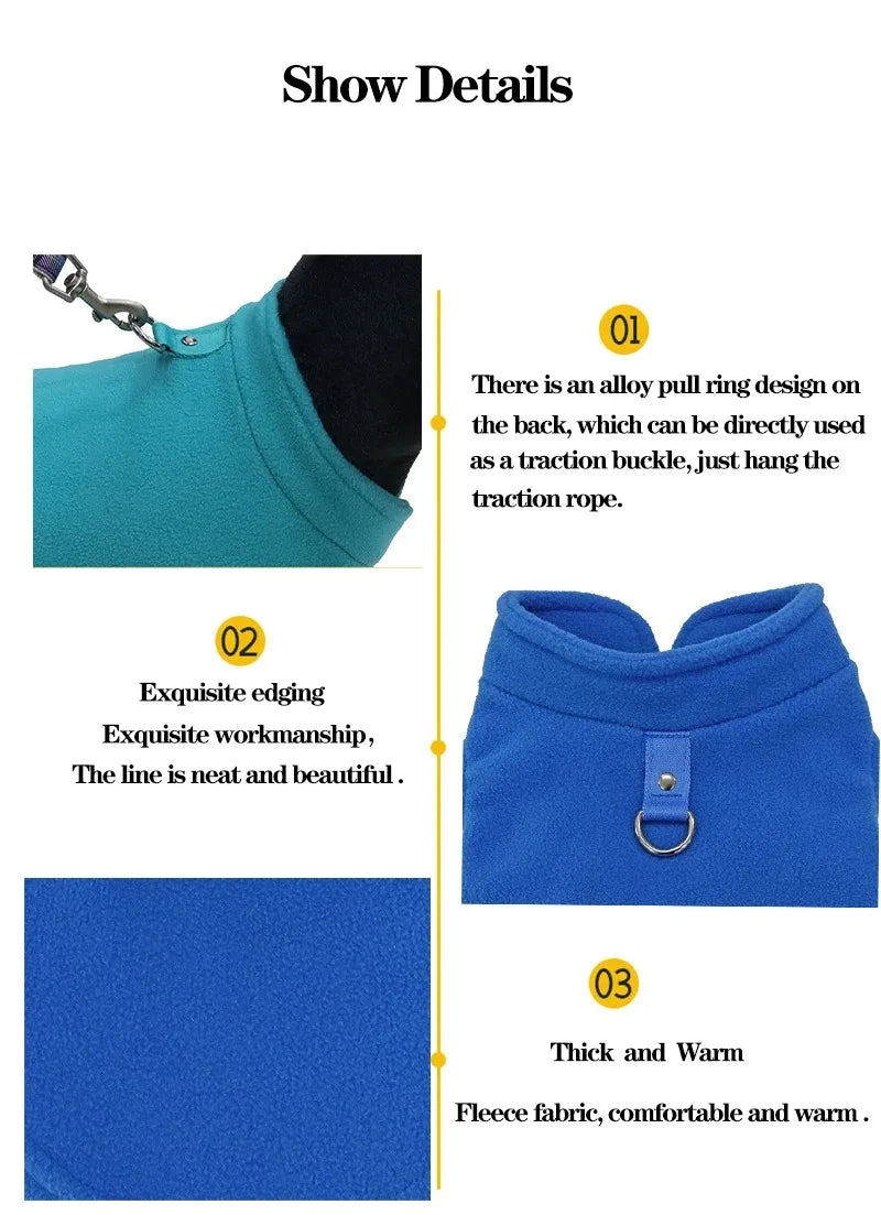 Gilet Polaire pour Petits Chiens et Chats | Manteau d'Hiver Chaud pour Chihuahuas et Bouledogues Français