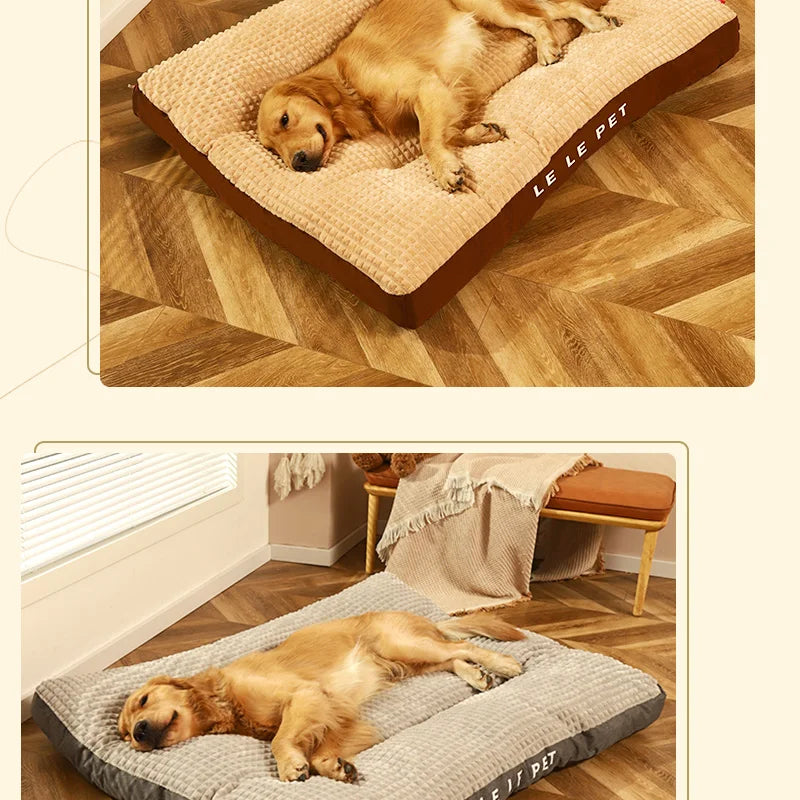 Fleece Dog Bed Mat with Detachable Cushion – Warm Washable Sleeping Pad for Small, Medium & Large Dogs