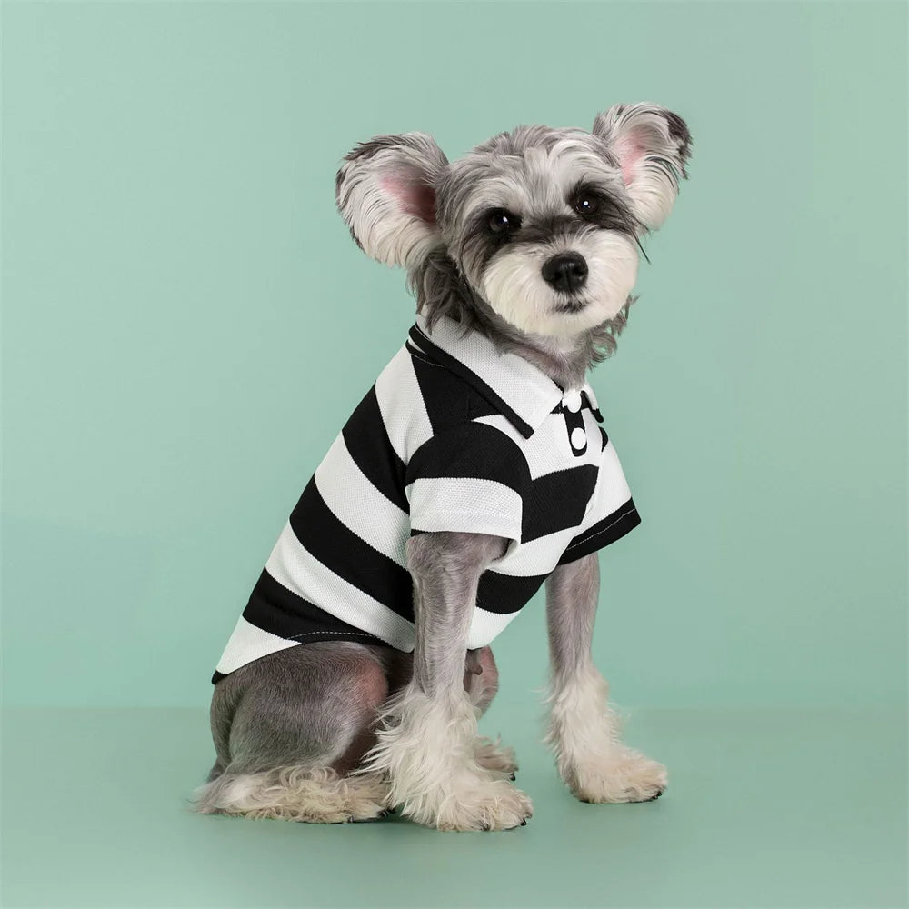 Striped Polo Shirt for Cats & Small Dogs