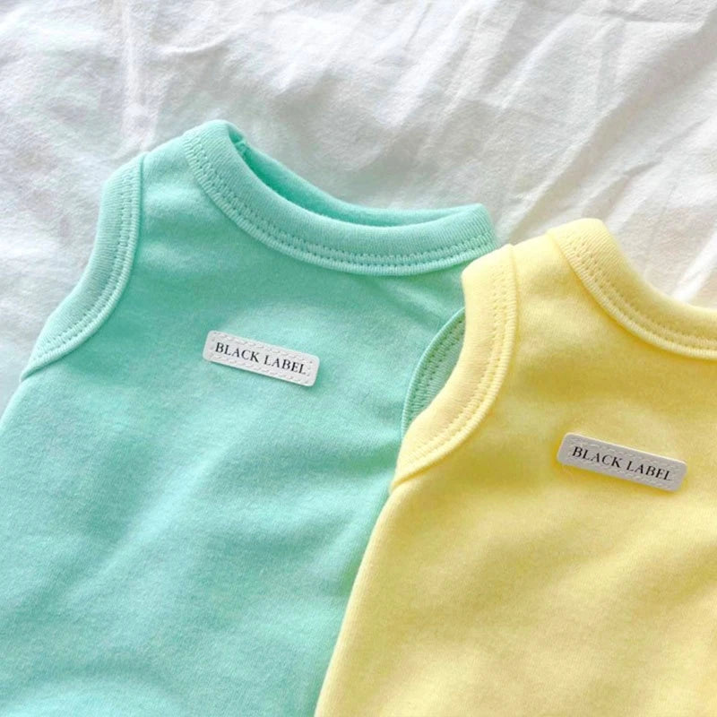 Solid Cotton Dog Vest - Breathable Summer Clothing for Small Dogs