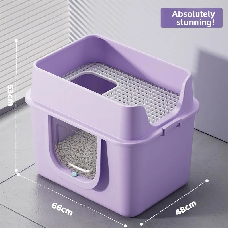 Top Entry Self-Cleaning Cat Litter Box with Odour Control & Anti-Splash Drawer