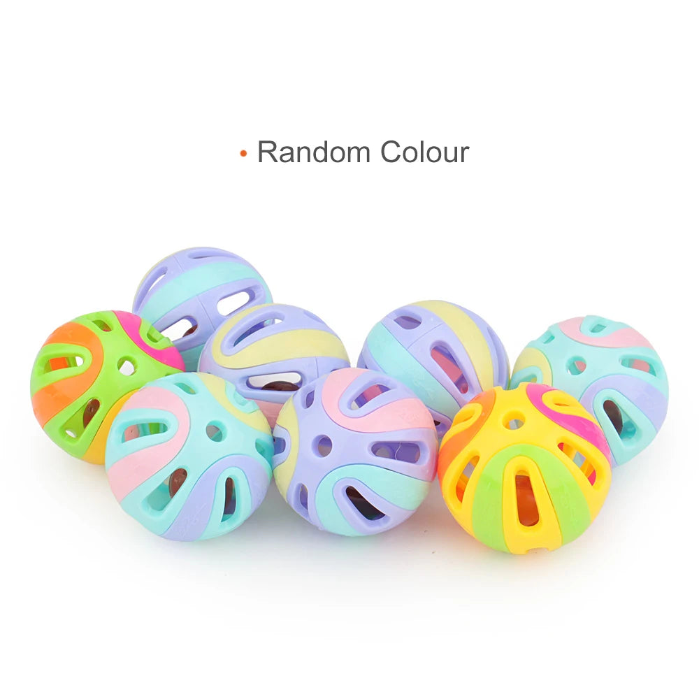 Colourful Bell Ball Cat Toys – Pack of 6
