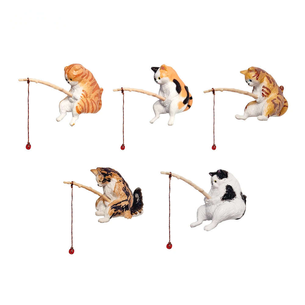 Fishing Cat Aquarium Decoration Ornament