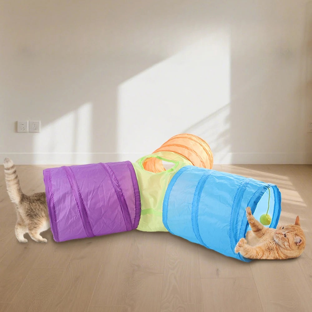 Y-Shaped Three-Way Cat Tunnel