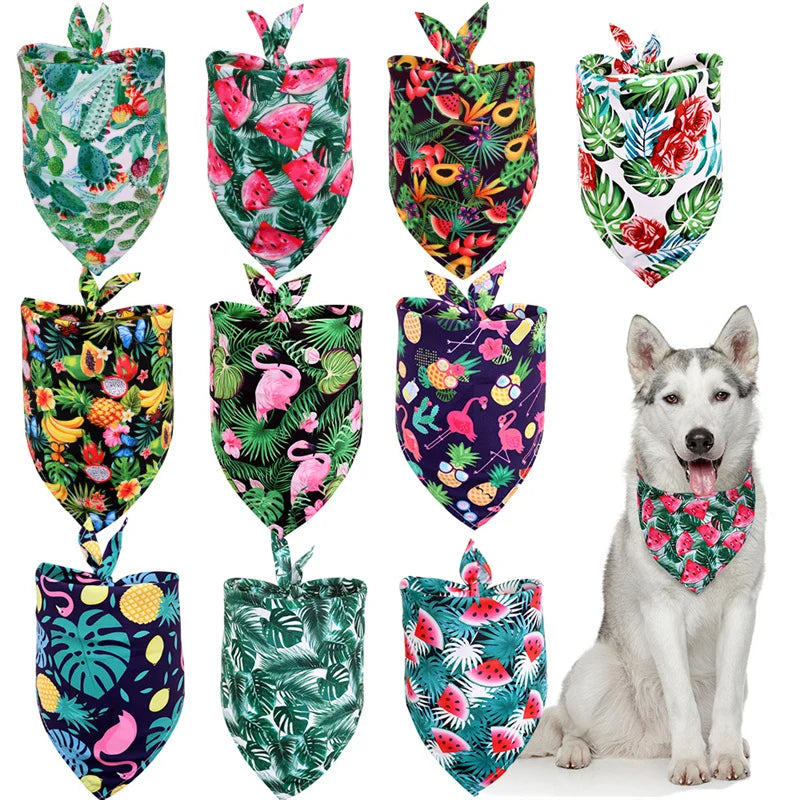 Tropical Print Pet Bandana for Dogs & Cats