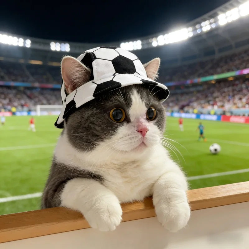 Football Fan Hat & Collar Costume Set for Cats