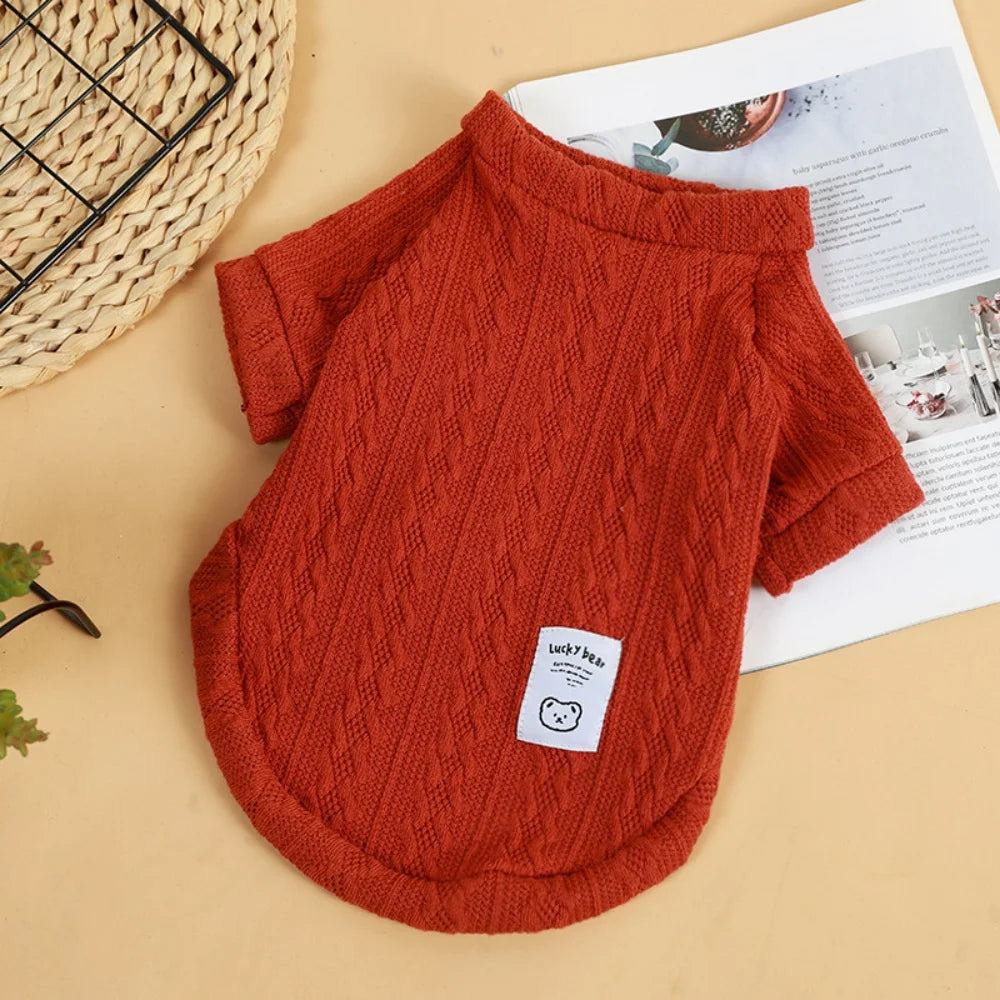 Long-Sleeve Knitted Pullover Sweater for Cats & Small Dogs