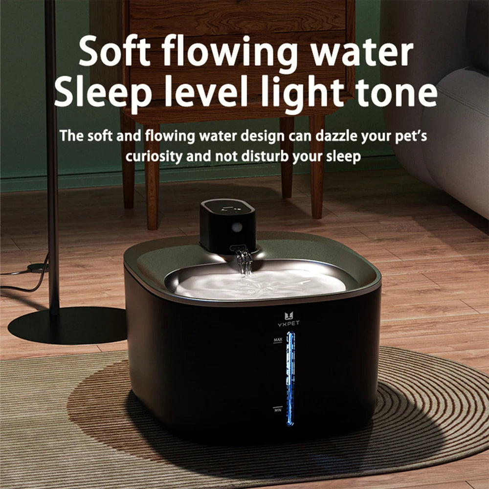 4L Stainless Steel Wireless Pet Water Fountain with Motion Sensor