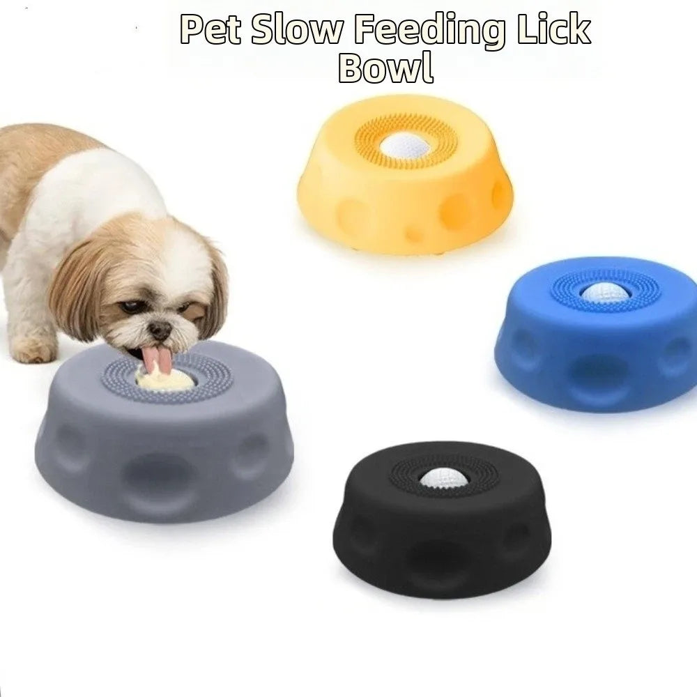 Interactive Dog Licking Bowl with Ball-Shaped Design
