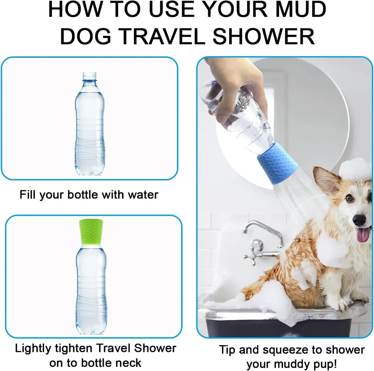 Portable Pet Shower Sprayer Nozzle for Bottles