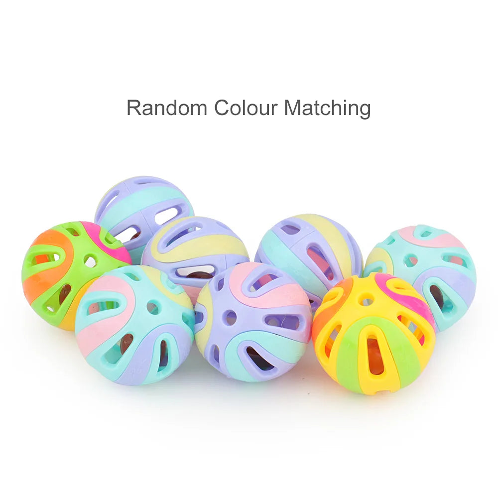 Colourful Bell Ball Cat Toys – Pack of 6