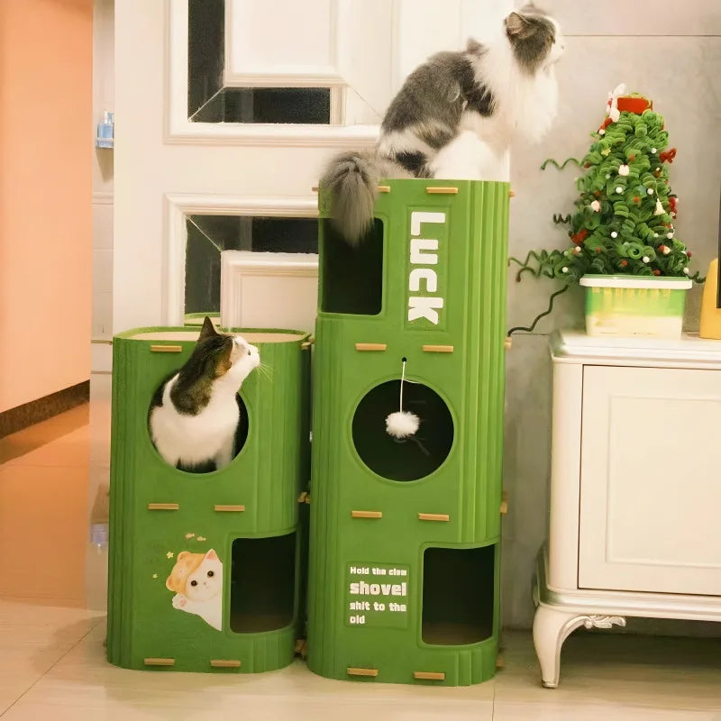 Multi-Layer Cat Tree Tower with Enclosed Sleeping Nest