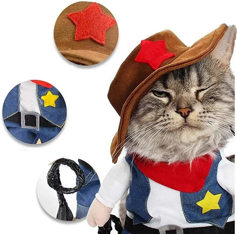 Costume de cowboy occidental pour animal de compagnie