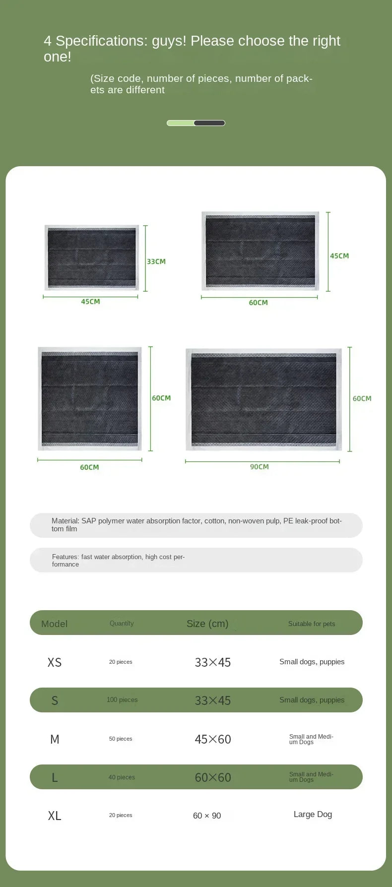 Super Absorbent Disposable Puppy Training Pads — Quick-Dry Surface for Fast, Clean Results