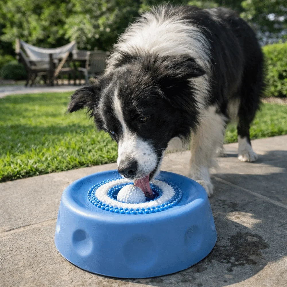 Interactive Dog Licking Bowl with Ball-Shaped Design