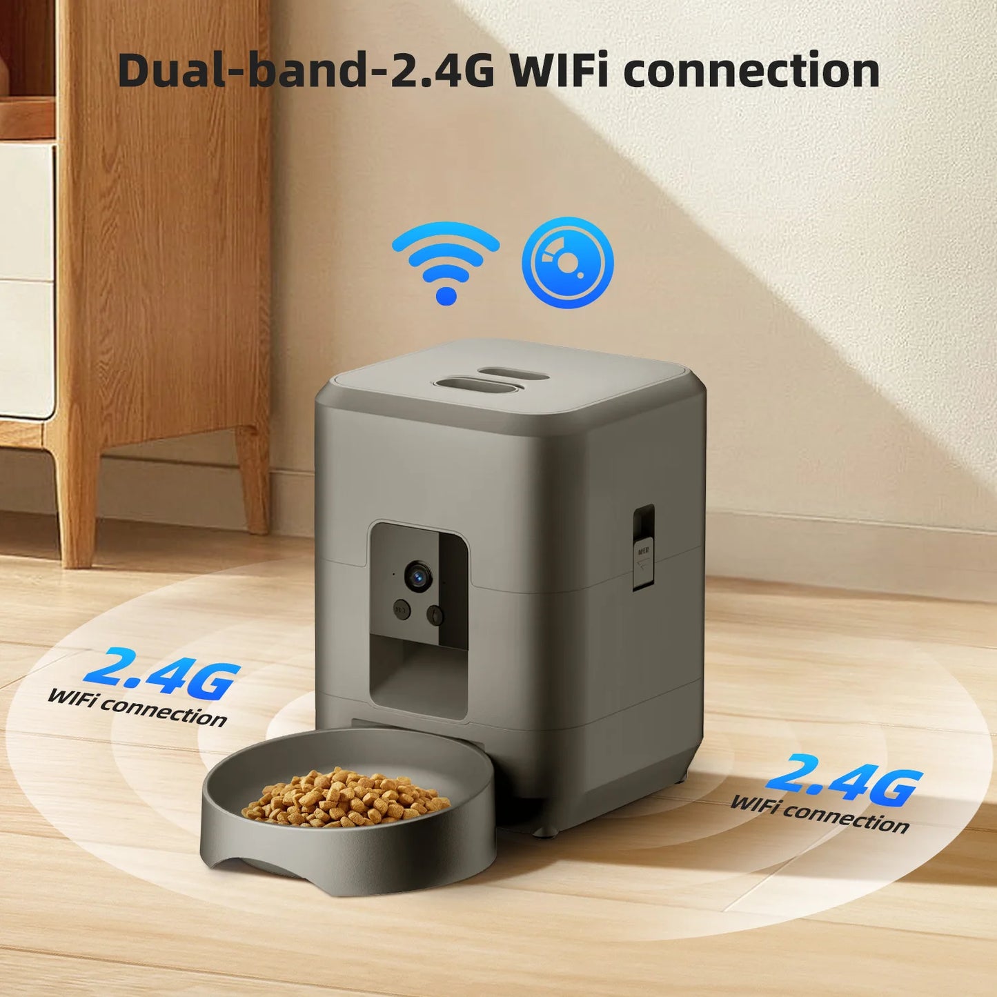 2L Automatic Pet Feeder with App Control & Camera — WiFi Timed Food Dispenser for Cats & Dogs