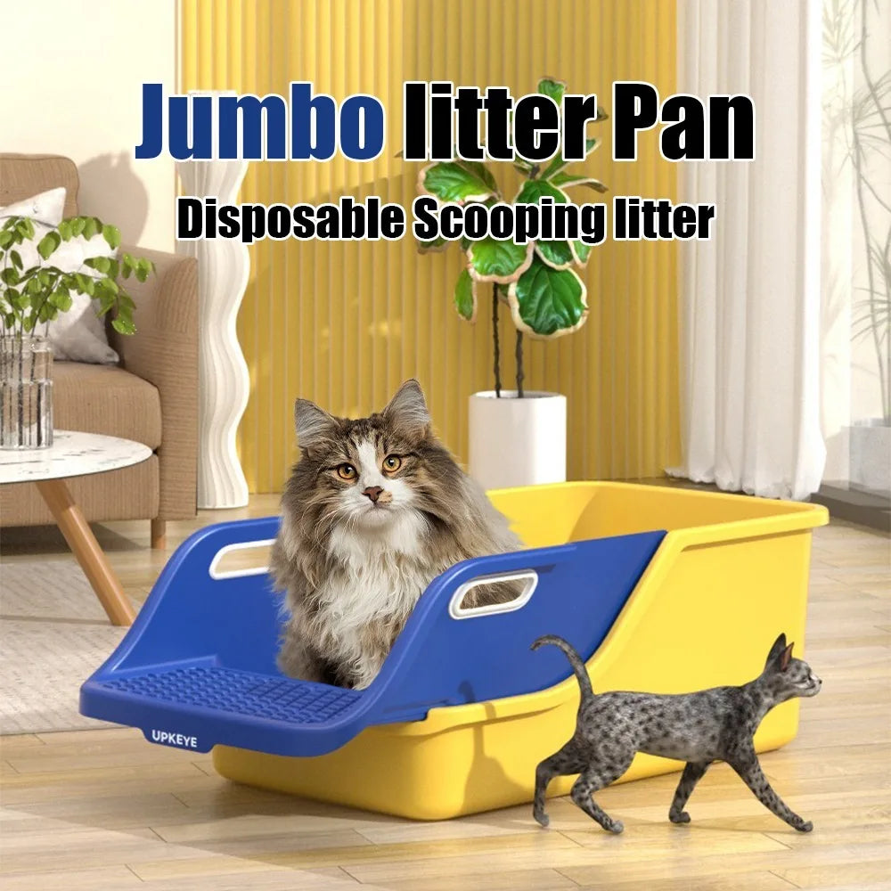 Extra Large Semi-Enclosed Cat Litter Box — Splash-Proof, Easy-Clean, Multi-Cat