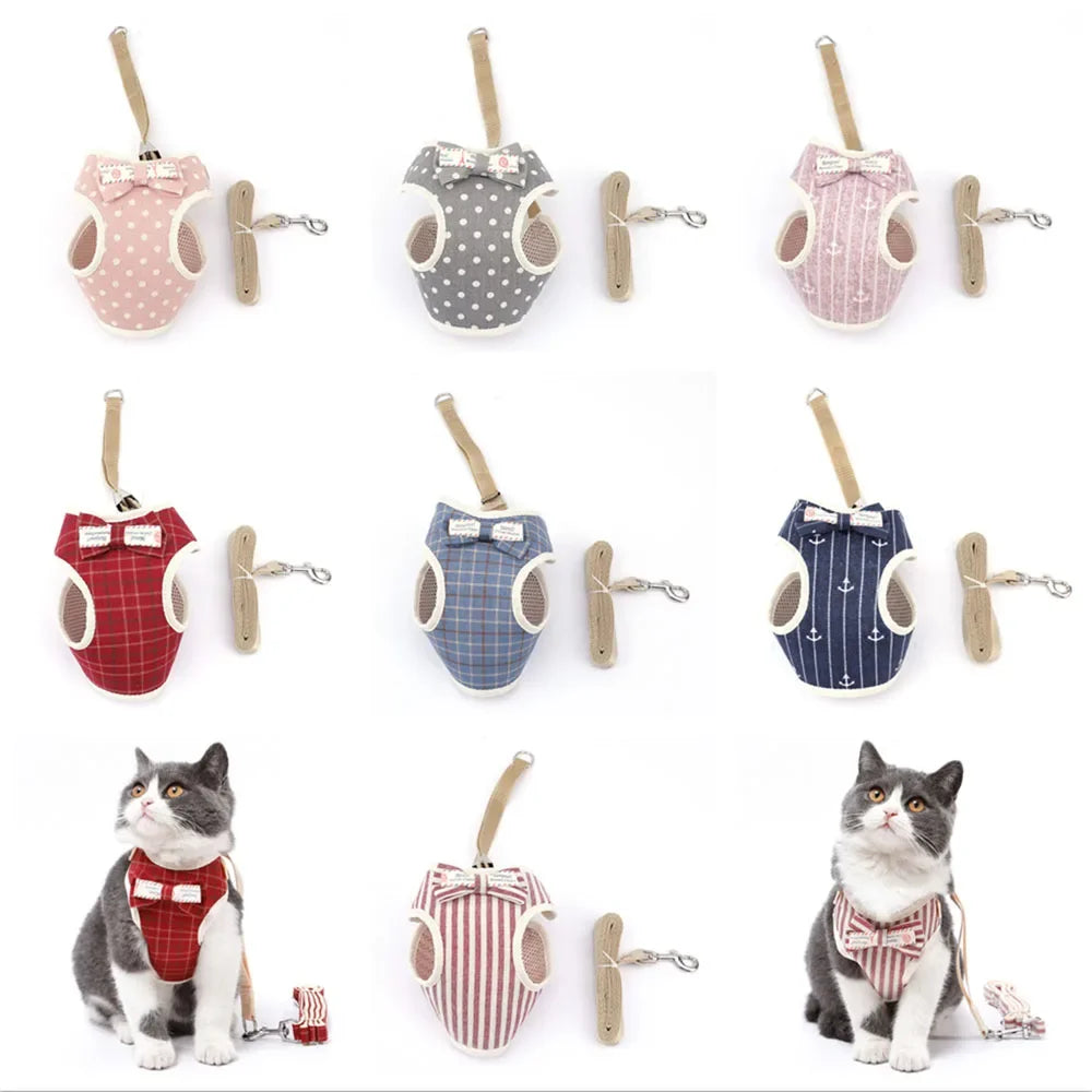 Nylon Mesh Cat & Small Dog Harness Set