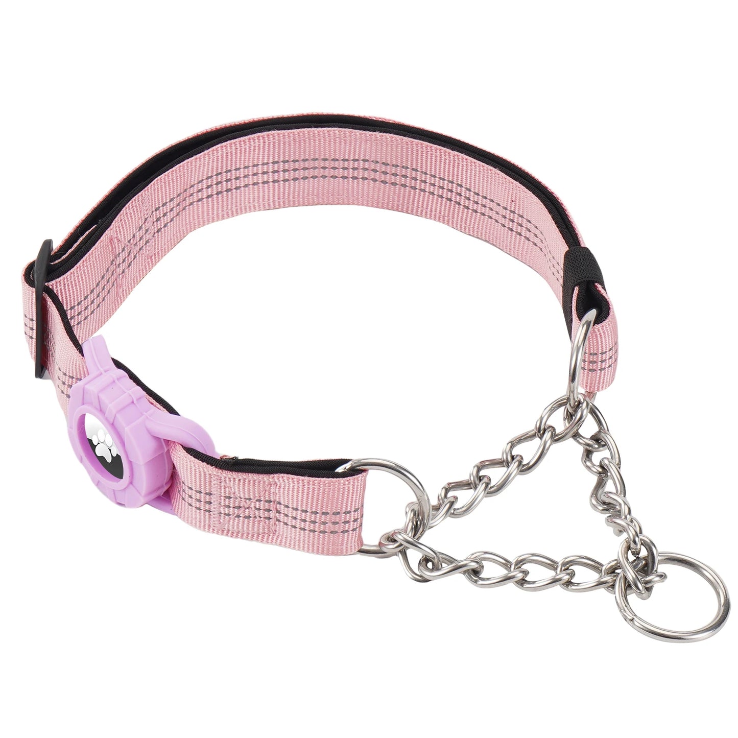 Collier réfléchissant pour chien avec support AirTag et boucle à dégagement rapide